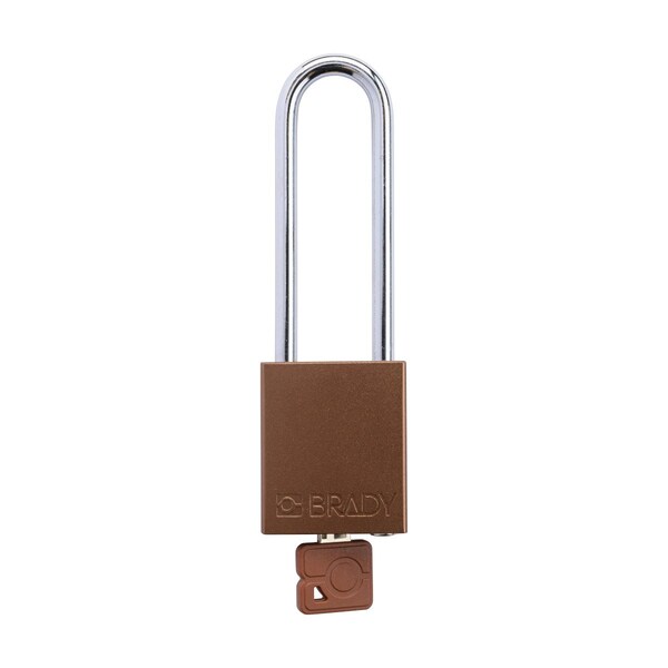 Brady Standard Key Retaining Lockout Aluminum Padlock 3 in Steel Shackle KD Brown - SDAL-BRN-76ST-KD