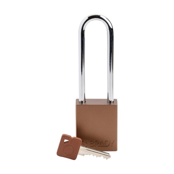 Brady Standard Key Retaining Lockout Aluminum Padlock 3 in Steel Shackle KD Brown - SDAL-BRN-76ST-KD
