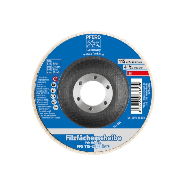 Pferd Felt Flap Disc Hard, 4-1/2"x7/8 - 48803