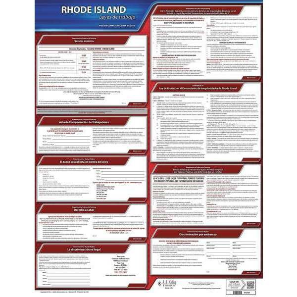 Jj Keller Labor Law Poster, State Labor Law, RI - 200-RI