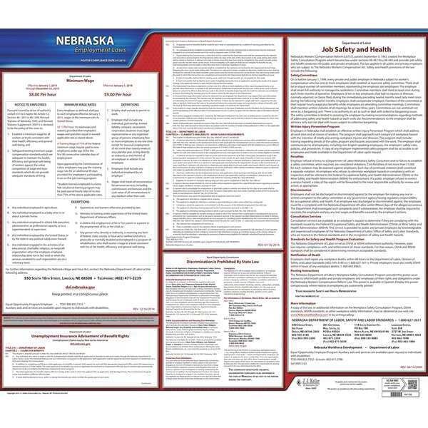 Jj Keller Labor Law Poster, State Labor Law, NE - 100-NE