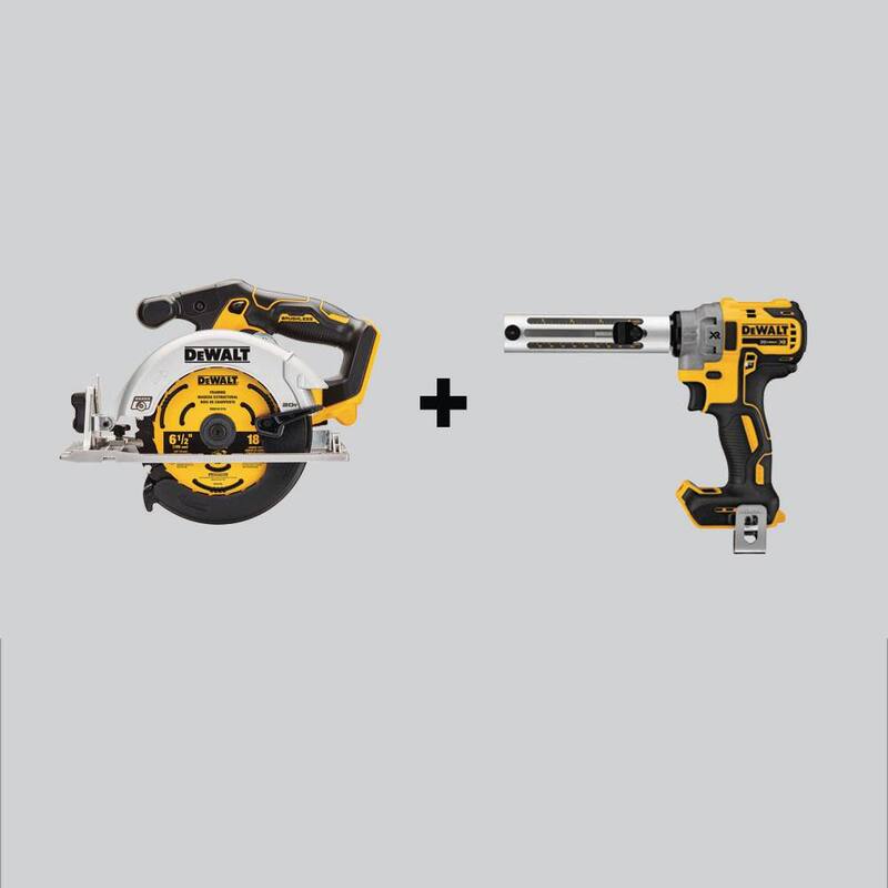 DEWALT 20V MAX Sierra Circular inalámbrica sin escobillas de 6-1/2 pulgadas y 20V MAX XR Pelacables inalámbrico sin escobillas (solo herramientas) - DCS565BWDCE151B