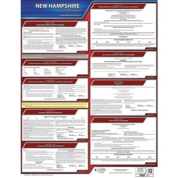 Jj Keller Labor Law Poster, State Labor Law, NH - 200-NH