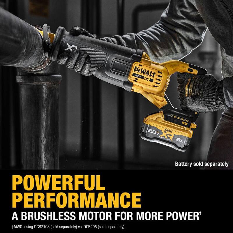 Sierra de sable DEWALT 20V XR con batería de iones de litio de 20V Max XR 8.0 Ah - DCS384BWDCB2108