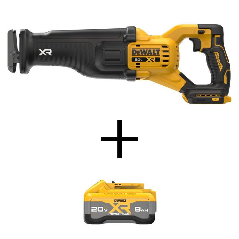 Sierra de sable DEWALT 20V XR con batería de iones de litio de 20V Max XR 8.0 Ah - DCS384BWDCB2108