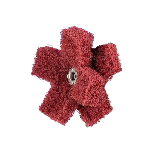 Pferd 2" POLINOX Cross Buffs, 8-32 Thd. - 2 Layers, Aluminum Oxide - Fine Grade - 44214