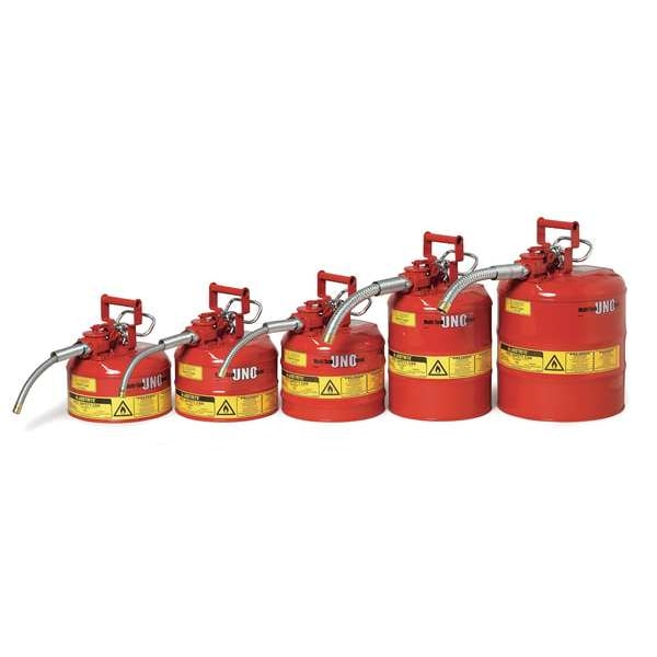 Justrite Safety Can, Steel, 1 gal, Red, 9 1/2 in Dia., Flammables - 7210120