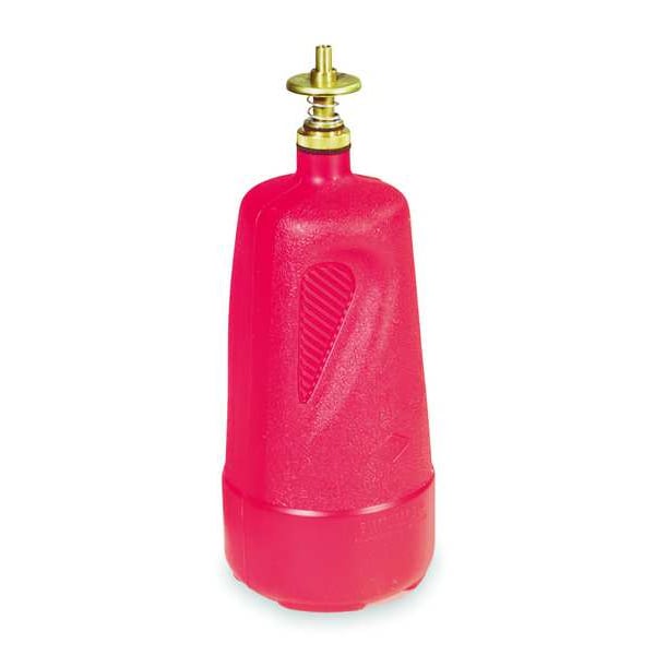 Justrite Dispensing Bottle, 32 oz Capacity, Polyethylene, Red, 4 in Outside Diameter, FM Approved - 14010