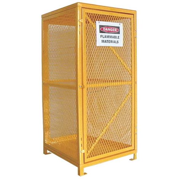Condor Gas Cylinder Cabinet, 9 Vertical Cylinders, 65 in H, 31 in W, 30 in Depth, Steel, Yellow - 5CHL5