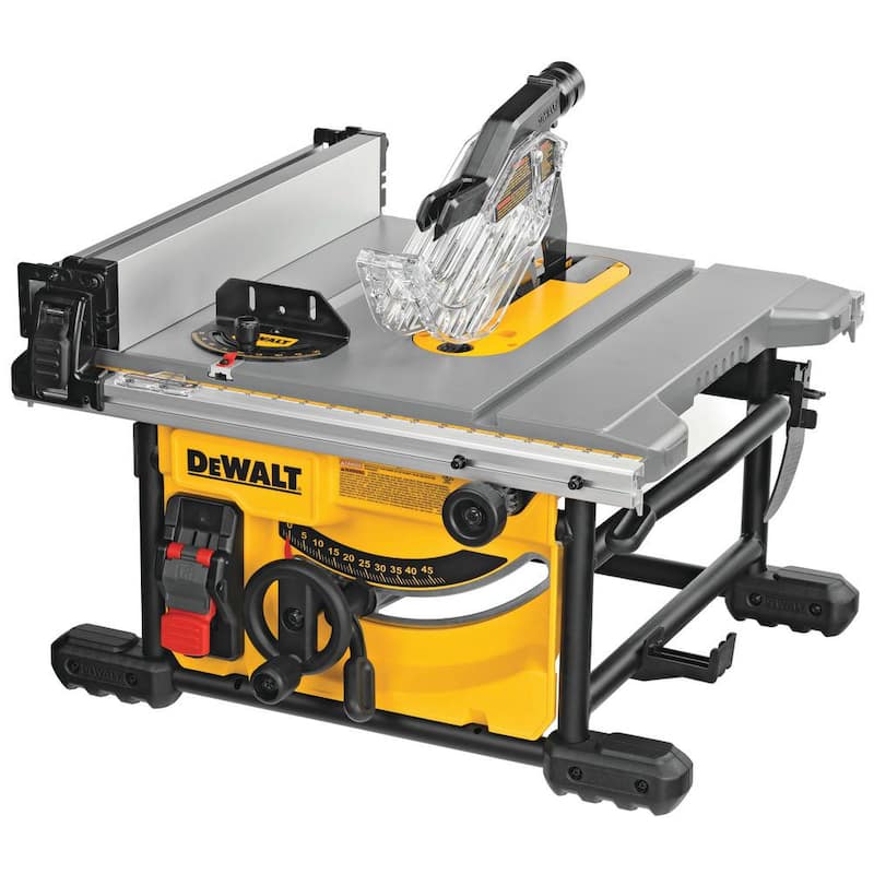DEWALT 15 Amperios con cable 8-1/4 pulgadas Sierra de mesa portátil compacta para sitio de trabajo (soporte no incluido) - DWE7485