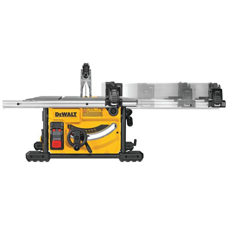 Siendo fiel a la petición de no traducir la marca del producto, el título traducido sería: "Sierra de mesa para sitio de trabajo compacta DEWALT de 15 amperios con soporte para sierra de mesa compacta - DWE7485WDW7451"