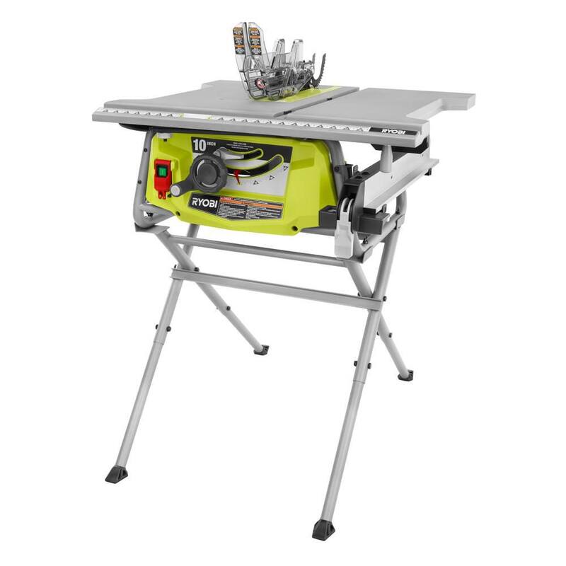 SIERRA DE MESA COMPACTA PORTÁTIL CON CABLE DE 15 AMPERIOS Y 10 PULGADAS PARA SITIO DE TRABAJO CON SOPORTE PLEGABLE - RTS12
