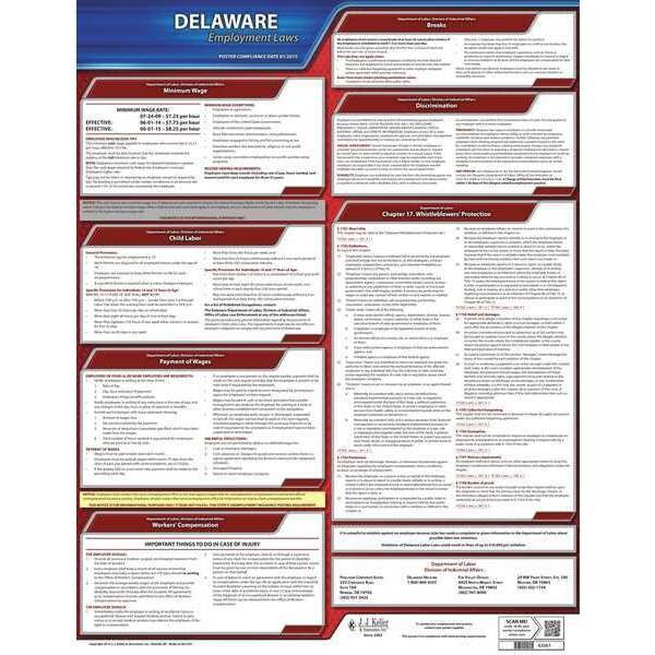 Jj Keller Labor Law Poster, State Labor Law, DE - 100-DE