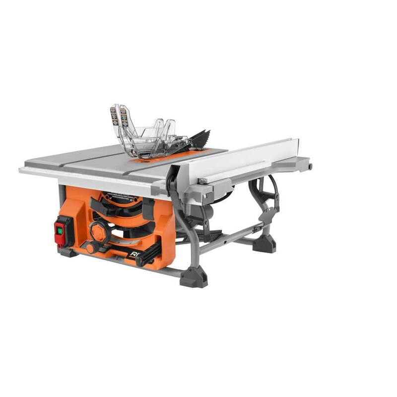 Sierra de mesa portátil RIDGID de 15 amperios y 10 pulgadas para sitio de trabajo (sin soporte) - R4518NS.