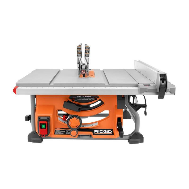 Sierra de mesa portátil RIDGID de 15 amperios y 10 pulgadas para sitio de trabajo (sin soporte) - R4518NS.