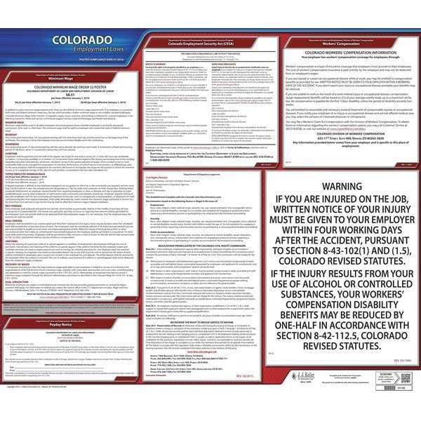 Jj Keller Labor Law Poster, State Labor Law, CO - 100-CO