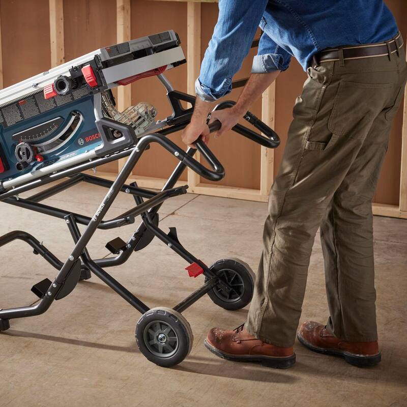 Si estamos hablando de un producto de la marca Bosch, el título traducido sería: Sierra de mesa para sitio de trabajo de 15 amperes con cable de 10 pulgadas y base de elevación por gravedad - GTS15-10