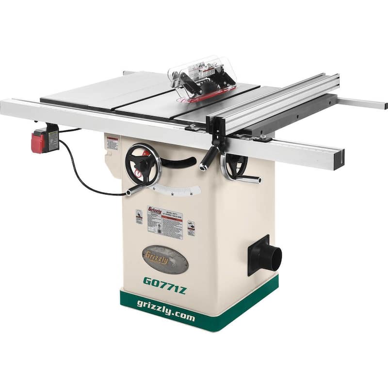 Sierra de mesa híbrida de 10 pulgadas con 2 HP y 120V y cerca en forma de T - G0771Z de Grizzly Industrial.
