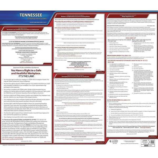 Jj Keller Labor Law Poster, State Labor Law, TN - 100-TN