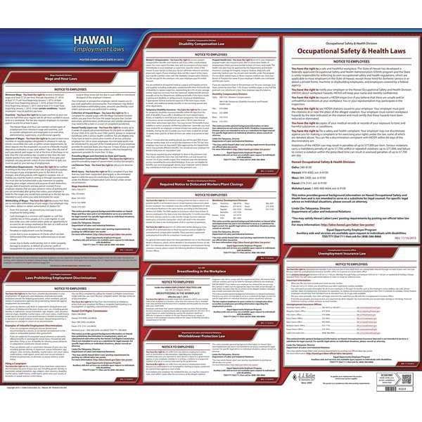 Jj Keller Labor Law Poster, State Labor Law, HI - 100-HI