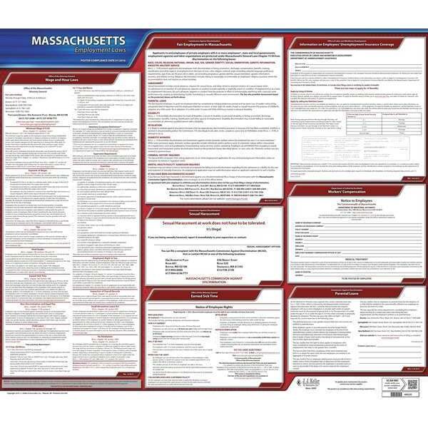 Jj Keller Labor Law Poster, State Labor Law, MA - 100-MA