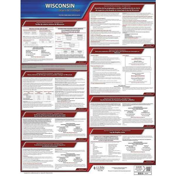 Jj Keller Labor Law Poster, State Labor Law, WI - 200-WI