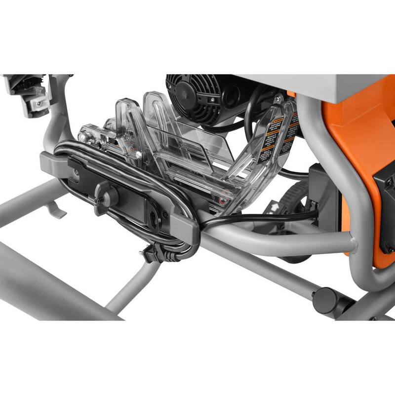 Sierra de mesa portátil para sitio de trabajo profesional RIDGID de 15 amperes y 10 pulgadas (paquete de 2) con soportes rodantes - R4514-2