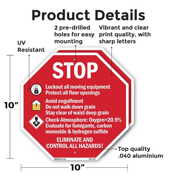 Signmission Aluminum Metal Signs, 10 in Width, 10 in Height, , 2 PK - OC-A-2PACK-10-112