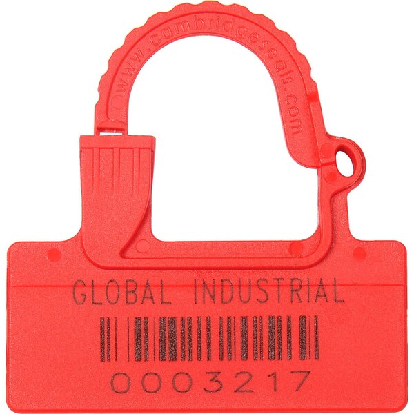 Global Industrial One Piece Padlock Seal, Red, 100PK - 670484RD