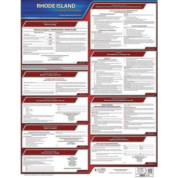 Jj Keller Labor Law Poster, State Labor Law, RI - 100-RI