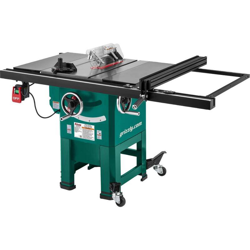 Sierra de mesa híbrida con soporte abierto de 10 pulgadas y 2 HP - G0962 de Grizzly Industrial