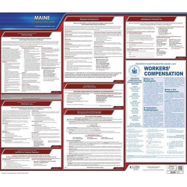 Jj Keller Labor Law Poster, State Labor Law, ME - 100-ME