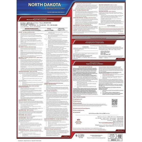Jj Keller Labor Law Poster, State Labor Law, ND - 100-ND