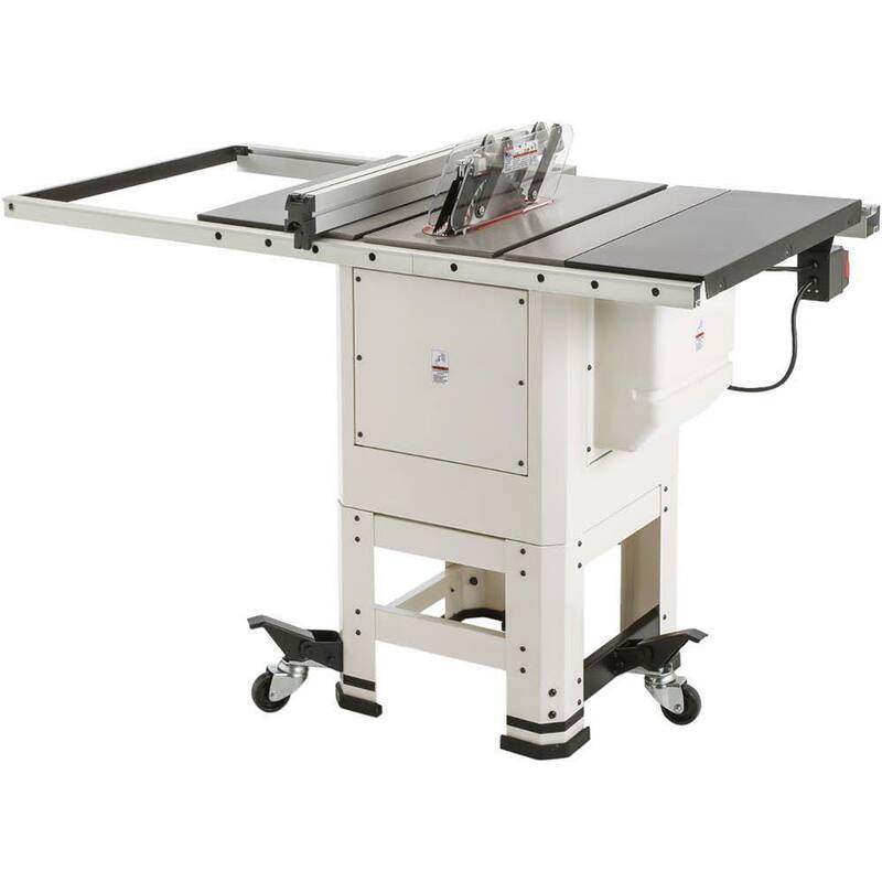 Sierra de mesa híbrida de 10 pulgadas y 2 caballos de fuerza con base abierta - W1837 de Shop Fox