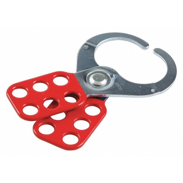 Brady Lockout Hasp, Red, Steel, 4-1/2" L - 133162