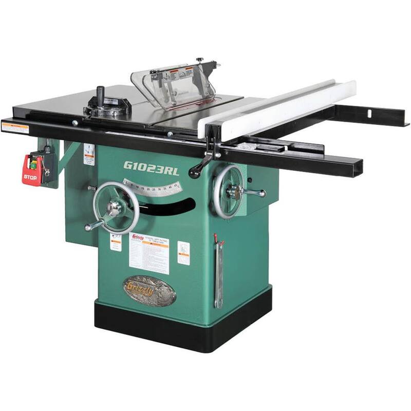 Si el producto es una sierra de mesa en gabinete de 10 pulgadas, 3 HP y 240V de Grizzly Industrial - G1023RL.