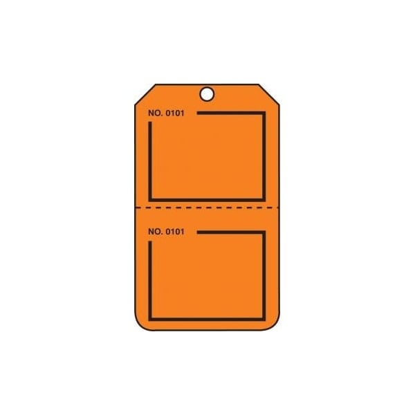 Accuform Safety Tags, Blank, Numbered, Perforated, Orange, 5.75in x 3.25in, RP-Plastic, 5PK - TPP225PTM