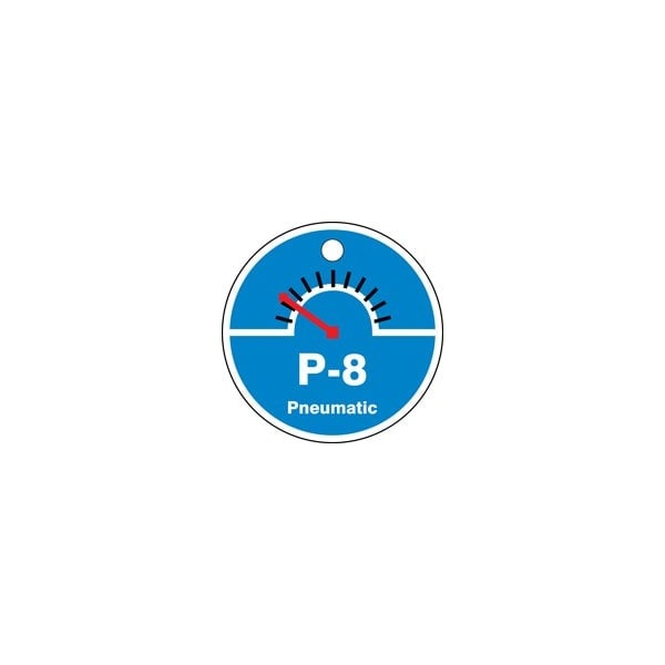 Accuform Energy Source ID Tag, P-8 PNEUMATIC, 2.5in x 2.5in, Adhesive Dura-Poly, 5PK - TDK708XVM