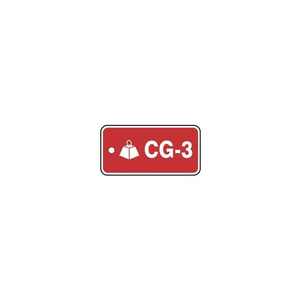 Accuform Energy Source ID Tag, CG-3, 1.5inx3in, Adhesive Dura-Poly, 5PK - TDF103XVM