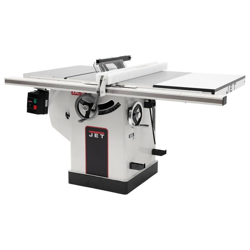 Sierra de mesa Jet 3 HP 10 pulgadas Deluxe XACTA SAW con cerca de 30 pulgadas, alas de hierro fundido y cuchilla divisora, 230 voltios - 708674PK
