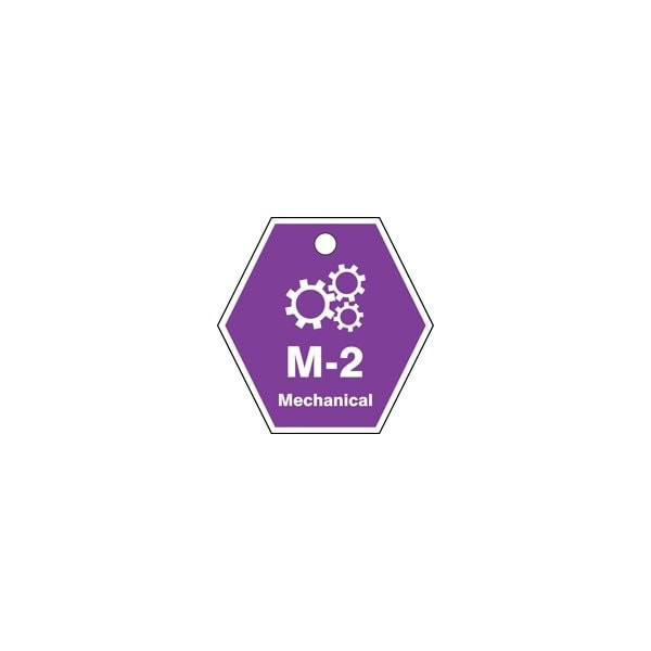 Accuform Energy Source ID Tag, M-2 MECHANICAL, 2.5in x 2.5in, Adhesive Dura-Poly, 5PK - TDK602XVM