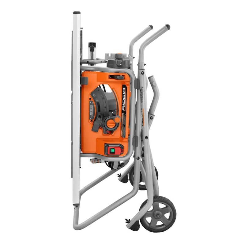 Sierra de mesa portátil de 15 amperes y 10 pulgadas para trabajo pesado en el sitio de trabajo con soporte rodante y clavadora neumática de calibre 18 de 2-1/8 de pulgada - R4514-R213BNF