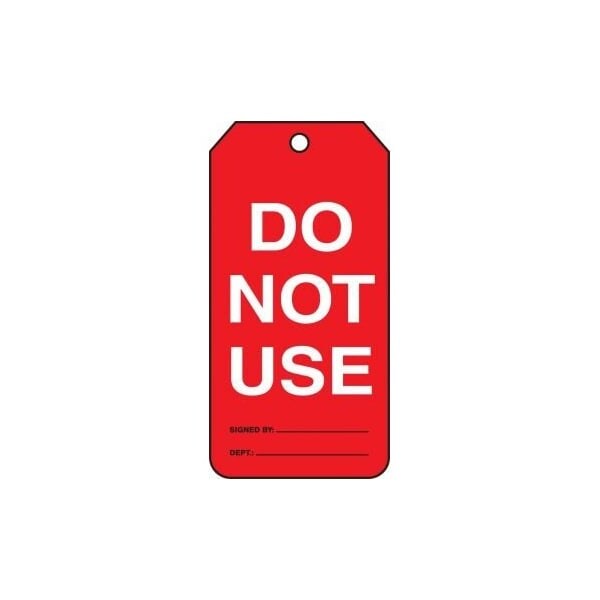 Accuform Mini Safety Tags, DO NOT USE, 4.25in x 2.125in, RP-Plastic, 25PK - TRM109PTP