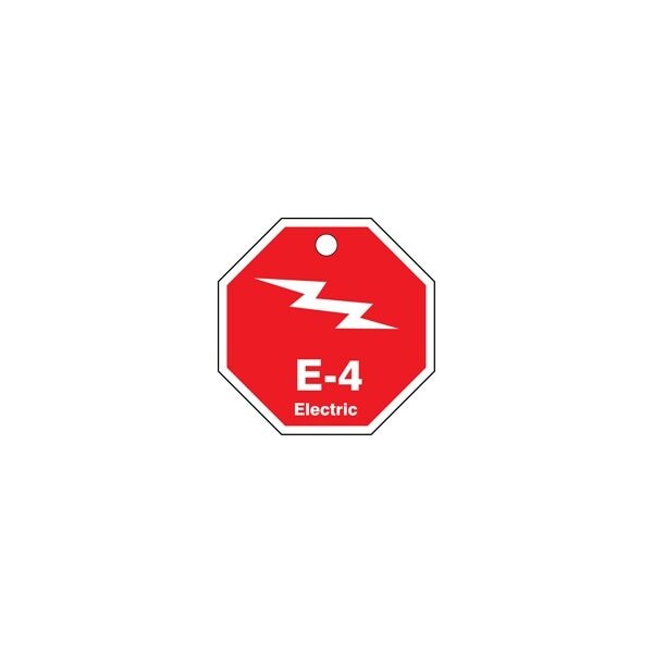Accuform Energy Source ID Tag, E-4 ELECTRIC, 2.5in x 2.5in, Plastic, 5PK - TDK304VPM