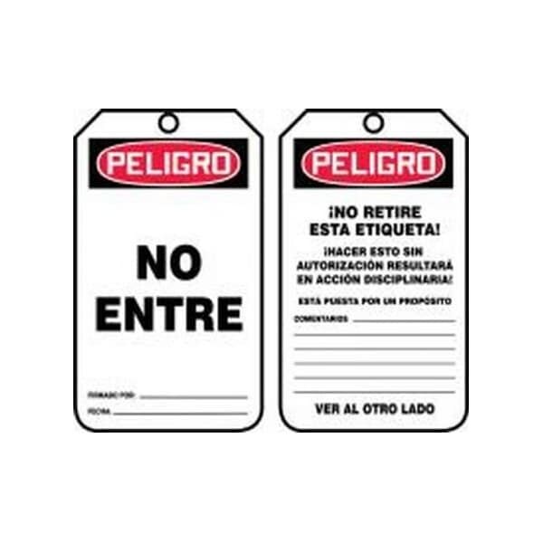 Accuform Danger, RP-Plastic, 3-1/4 in Width, 3/8 in Height, , 5 PK - SHMDT164LTM