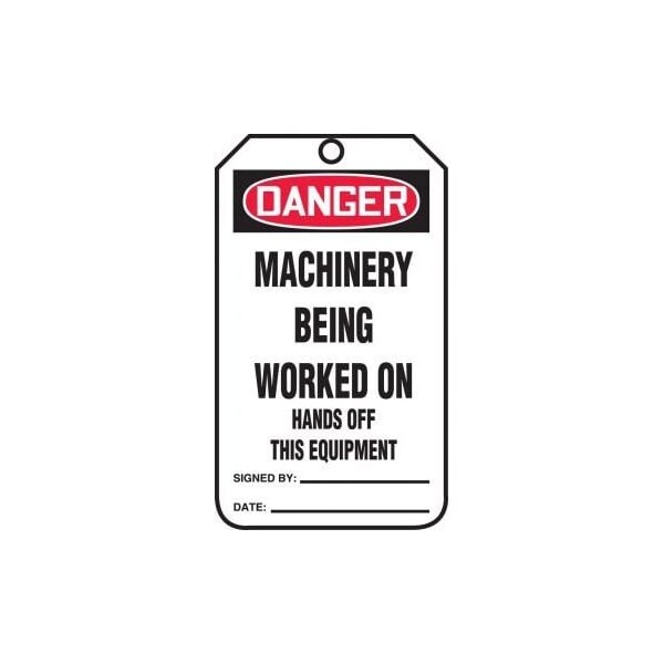 Accuform Danger, Self-Laminating RP-Plastic, 3-1/4 in Width, 0.11 in Height, , 25 PK - MDT177PTP