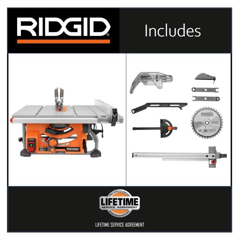 Si tradujéramos solo el producto, el título sería: Aspiradora inalámbrica manual de 18V y sierra de mesa portátil para sitio de trabajo profesional con cable de 10 pulgadas y 15 amperes de RIDGID (sólo herramienta) - R4518NS-R8609021B.