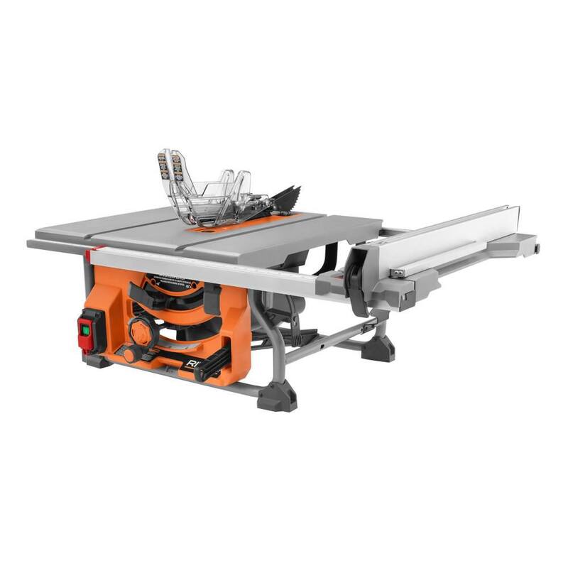 Si tradujéramos solo el producto, el título sería: Aspiradora inalámbrica manual de 18V y sierra de mesa portátil para sitio de trabajo profesional con cable de 10 pulgadas y 15 amperes de RIDGID (sólo herramienta) - R4518NS-R8609021B.