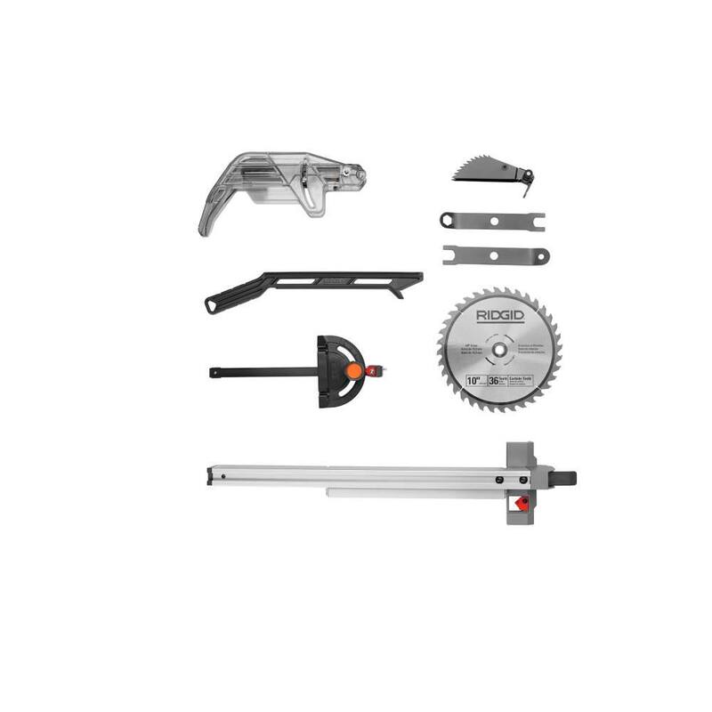 Si tradujéramos solo el producto, el título sería: Aspiradora inalámbrica manual de 18V y sierra de mesa portátil para sitio de trabajo profesional con cable de 10 pulgadas y 15 amperes de RIDGID (sólo herramienta) - R4518NS-R8609021B.