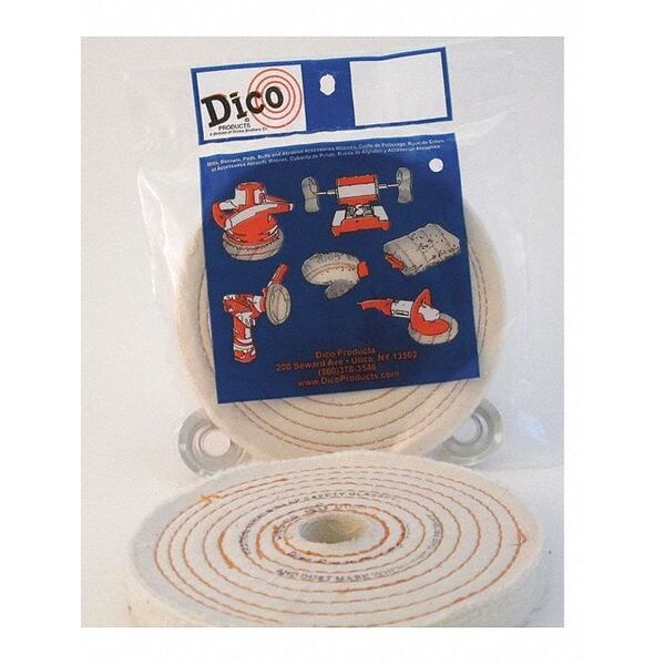 Dico Spiral Sewn Buffing Wheel, 6" dia. x 1/2" - 7000195